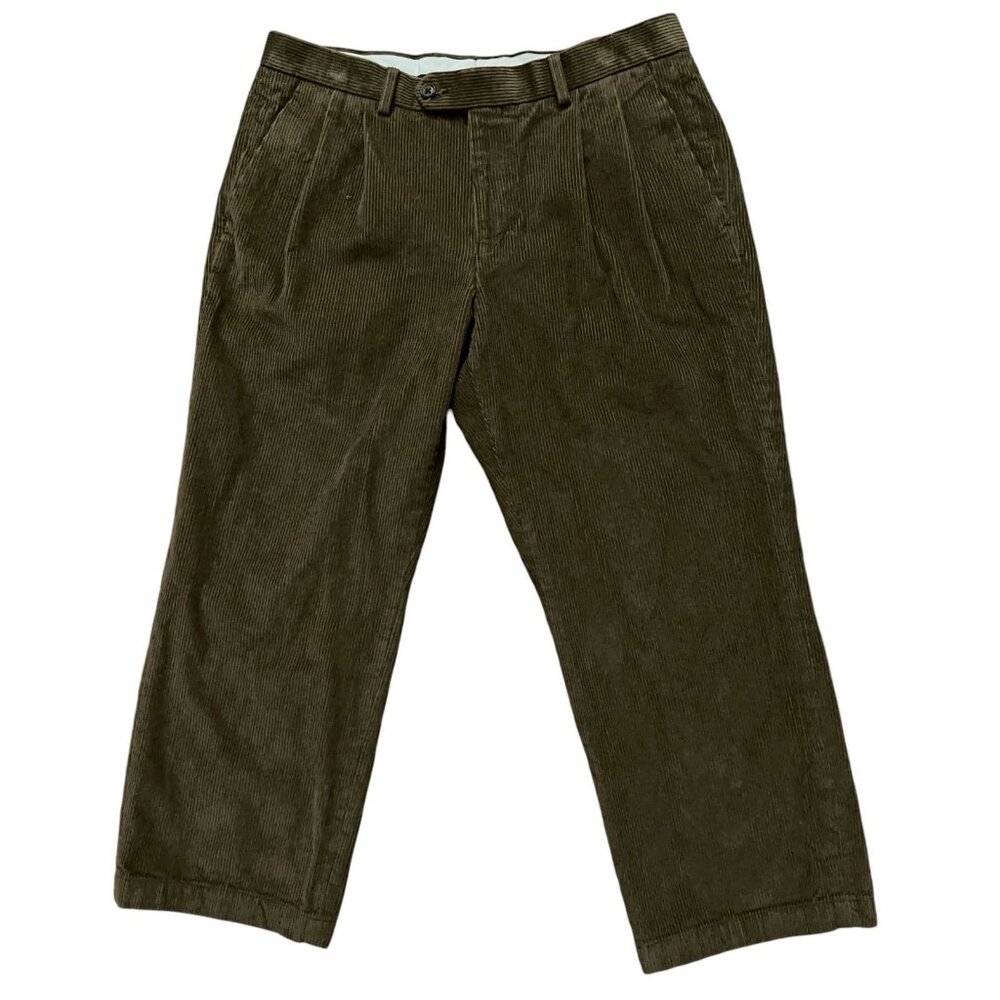 Lauren Ralph Lauren Corduroy Pants Mens 33x30 (Fors 32x25) Dress Pleated Brown
